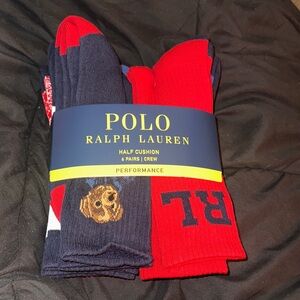 Polo Ralph Lauren Men's 6-pack Half Cushion Performance Crew Socks